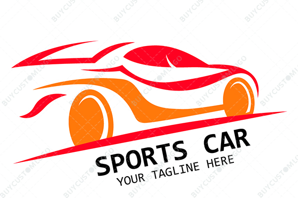 red and orange sketched sports car logo