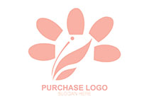 letter i flower petals and abstract leaf logo