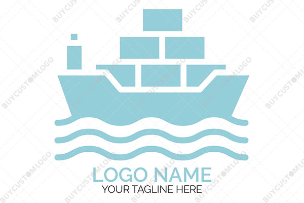 brick wall style containers on a ship logo