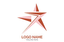 pink and orange triangles and arrowhead star logo