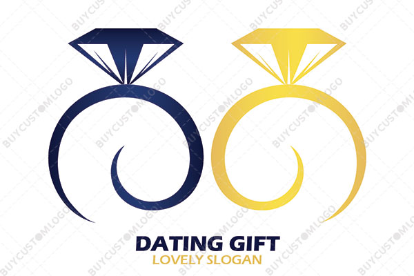 abstract diamond rings logo