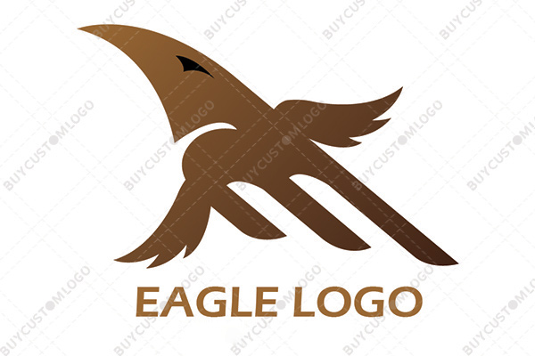 Agressive eagle taking off logo
