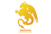 golden heraldic dragon with wings logo