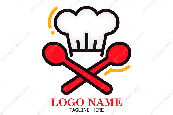 bread chef hat and bouillon spoon logo