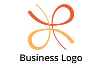 orange abstract gift ribbon logo