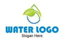 water drop with leaf stem logo