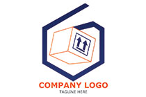abstract hexagon with carton box logo