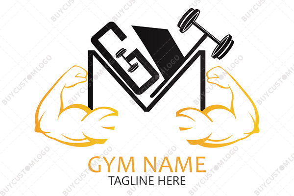 gym mascot posing logo