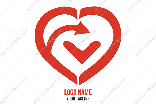 heart arrow and smiley logo