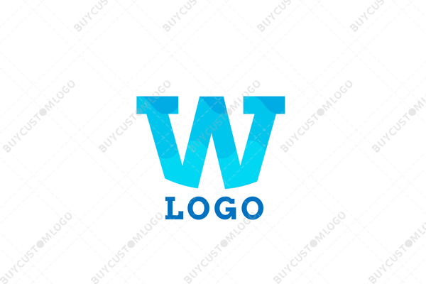 water themed w letter logo
