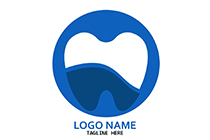 water themed tooth logo