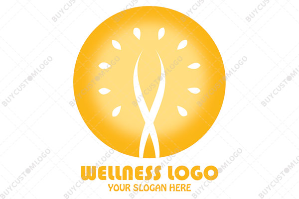 abstract person with rays logo