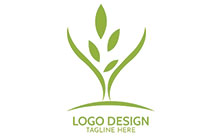 abstract branches, leaves and ground logo