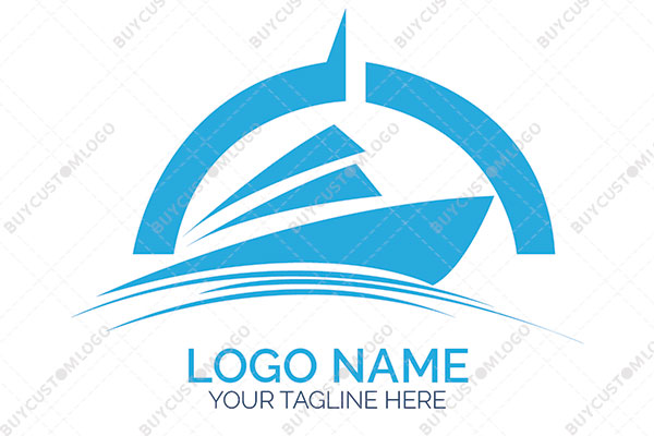 abstract yacht under the horizon logo