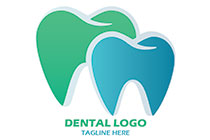 light green and cyan minimal tooths logo