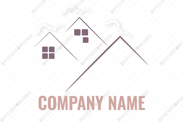 Minimalistic house rooftops logo