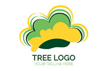 tree crown cloud organic logo