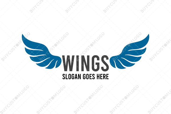 abstract thick feathery wings logo