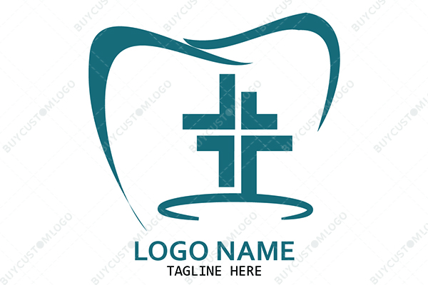 resurrection of health tooth and medical cross logo