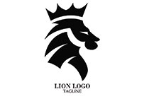 minimal black lion logo