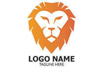fiery lion face with mane heart logo