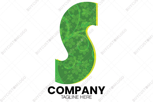 S letter flowers and stems logo