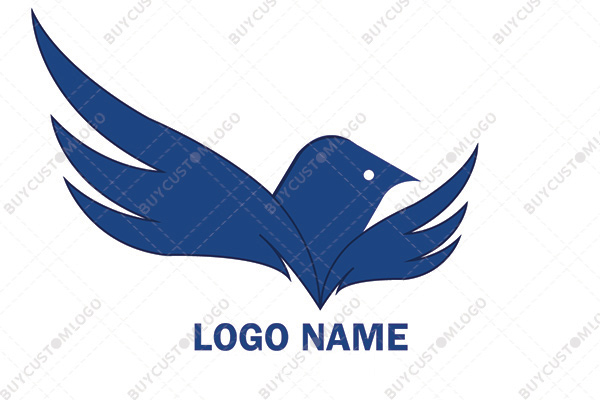 Blue modified swallow bird logo