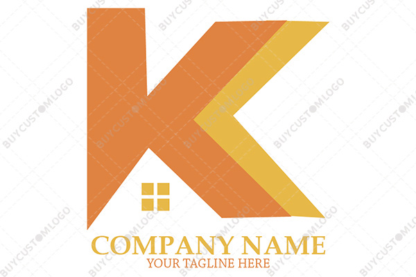 k letter fiery hut logo