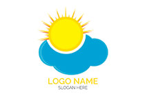 childish themed sun with a cloud logo