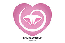 diamond in a heart pink gradient logo