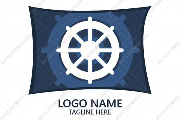 helms on a flag logo