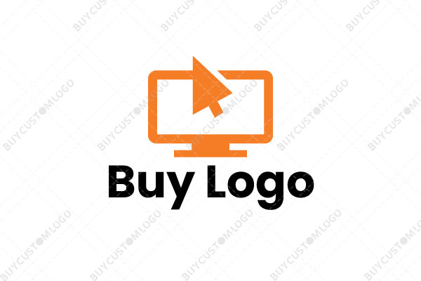 orange screen and cursor minimal logo