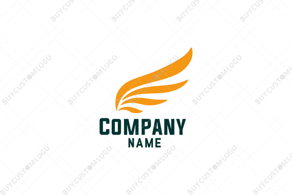 orange gold feathery wing logo