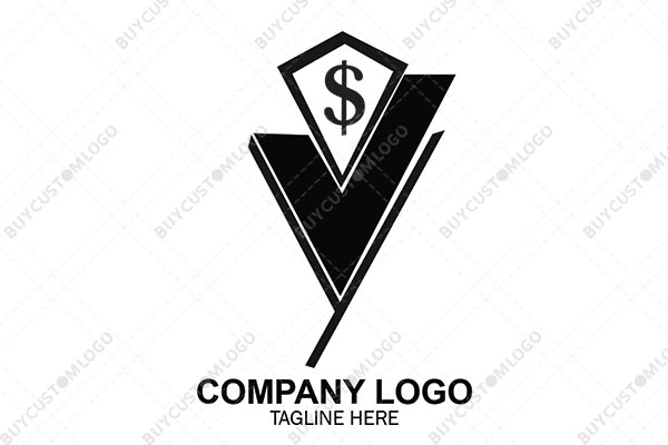 letter v and y with a dollar shield logo