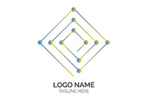 continuous line networking node circuit logo