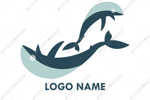 abstract minke whales logo