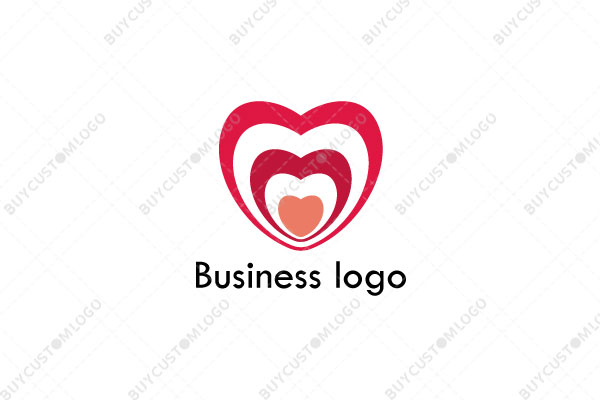 abstract pink hearts logo