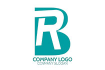 letters b and r white and turquoise logo