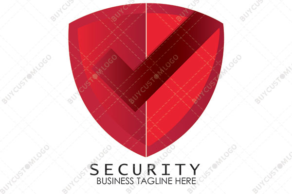 abstract shield with check mark logo