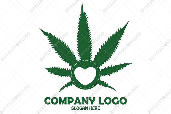 weed heart round seal eco logo