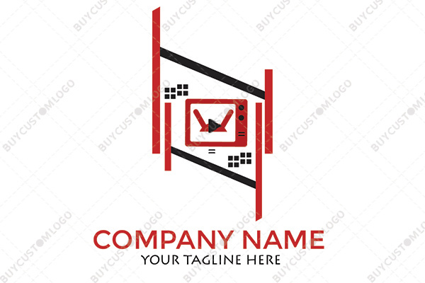 red and black projector television logo