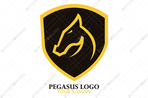 pegasus on a shield logo