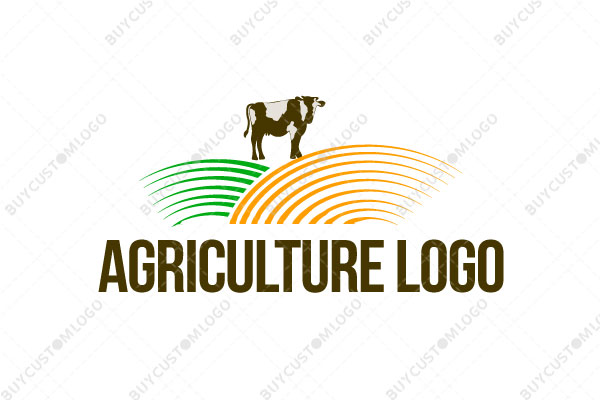 abstract holstein cow between valleys logo