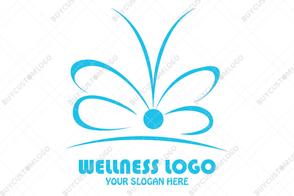 the blue abstract butterfly logo