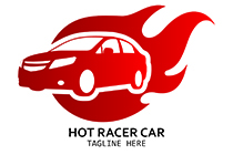 red flame and car logo