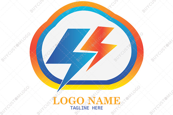 abstract cloud and bolts logo
