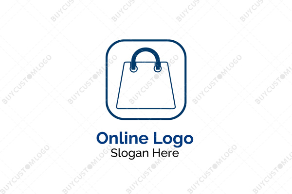 shopping bag in squircle seal minimal logo
