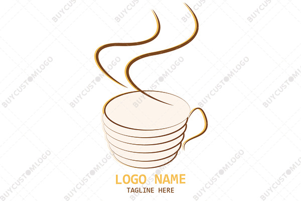 minimal abstract coffee cup logo