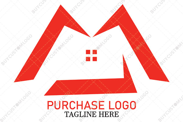 letters m and l minimalistic hut logo