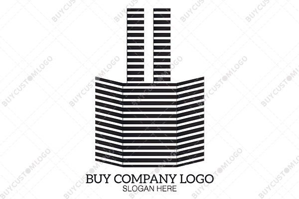 black and white stripes abstract industrial building logo